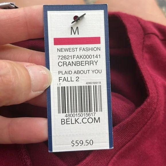 New crown & ivy cranberry long sleeve blouse - Picture 9 of 13